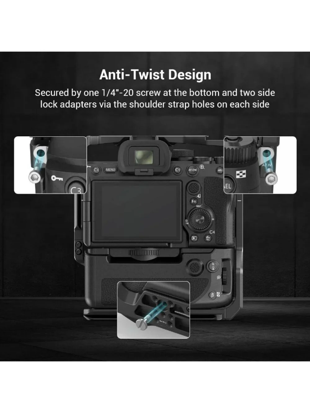 Camera Cage for Sony Cameras with VG-C4EM Grip | Lightweight, Durable, Custom